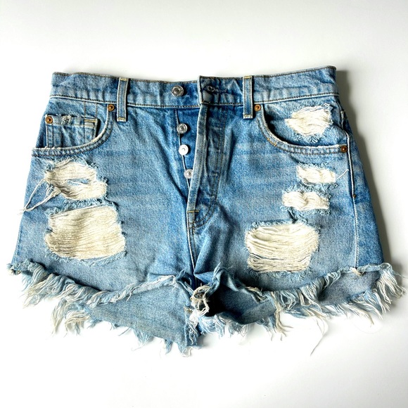 Distressed Jean Shorts - Picture 1 of 4